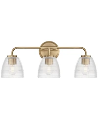 Possini Euro Design Possini Euro Sabrina 22" Wide Satin Brass and Glass 3-Light Bath Light