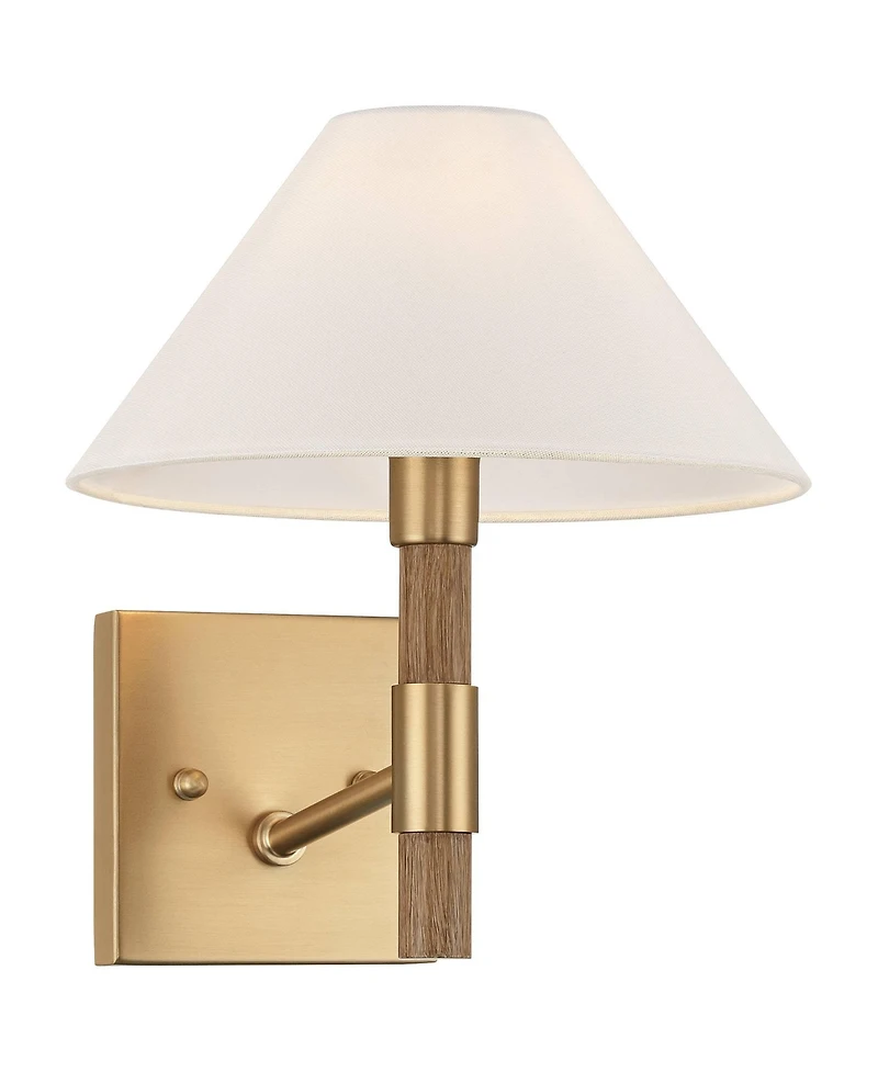 Possini Euro Design Possini Euro Conrad 11"H Brushed Champagne Wood Wall Sconce Set of 2