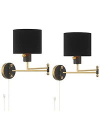 Possini Euro Design Possini Euro Rumi 13 1/4"H Swing-Arm Plug-In Wall Lamp Set of 2