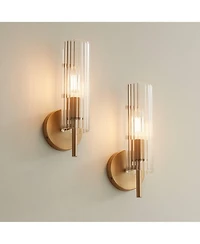 Possini Euro Design Possini Euro Taurus 13 1/2"H Brushed Champagne Wall Sconce Set of 2