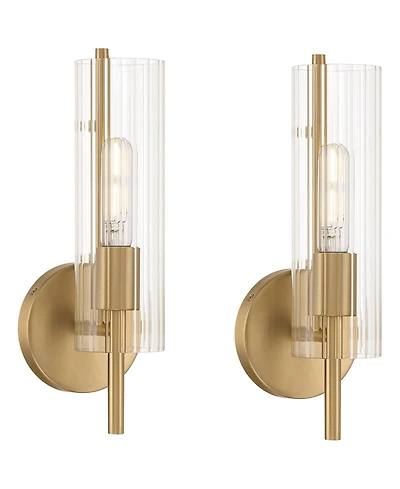 Possini Euro Design Possini Euro Taurus 13 1/2"H Brushed Champagne Wall Sconce Set of 2