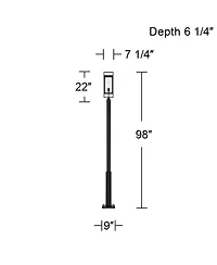 Possini Euro Design Jericho 98" High Modern Outdoor Post Light