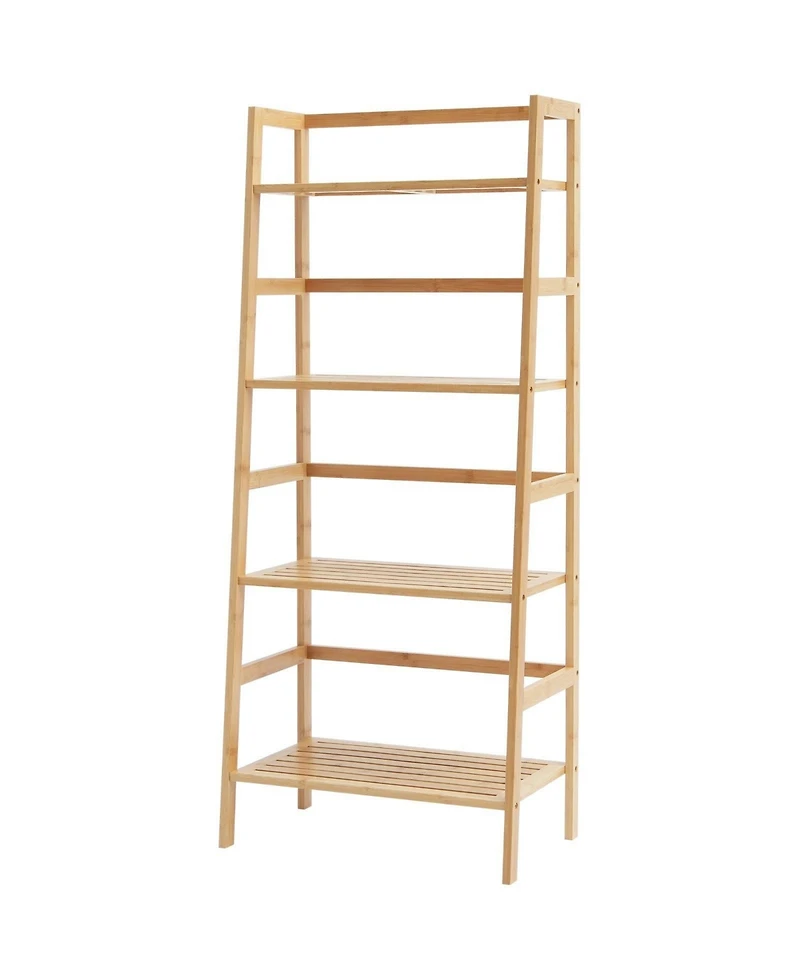 Sugift 4-Tier Bamboo Ladder Shelf Display Rack for Bathroom Bedroom or Office