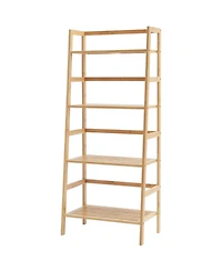 Sugift 4-Tier Bamboo Ladder Shelf Display Rack for Bathroom Bedroom or Office