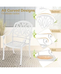 Gouun Cast Aluminum Outdoor Dining Chairs Set of 2