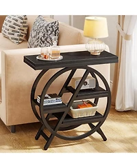 Tribesigns End Table for Living Room, 3-Tier Faux Marble Side Table, Wood Narrow Sofa Modern Nightstand and Bedside Bedroom