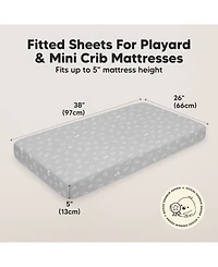 KeaBabies Mini Crib Sheets for Baby Girls, Boys, 2-Pack Soothe Pack and Play Fitted, N Mattress Sheet