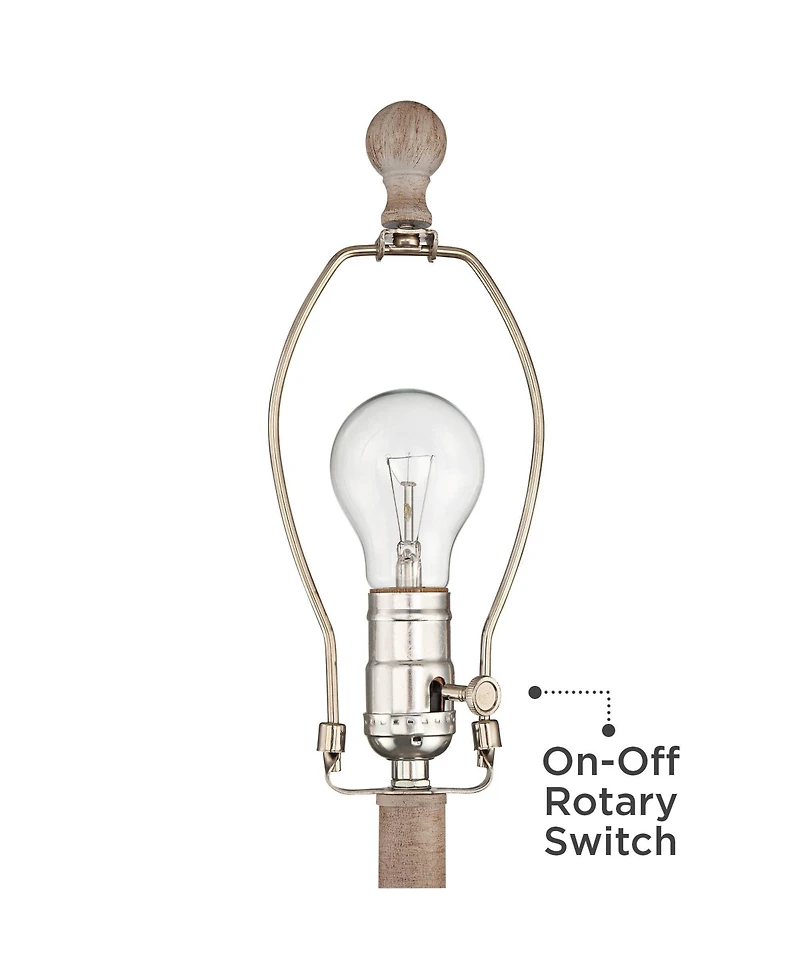 Regency Hill Patsy 26 1/2" Tall Candlestick Traditional Table Lamps Set of 2 WiFi Smart Socket White-Washed Wood Finish Living Room