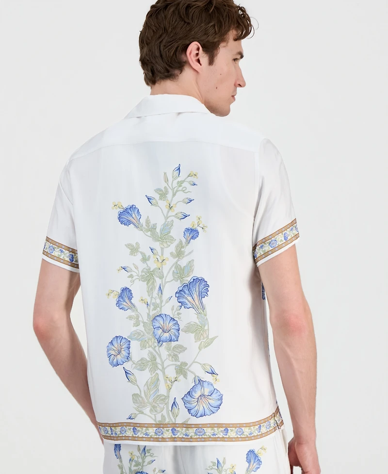 Guess Men's Wayco Bord Floral Shirt