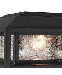 John Timberland Gregor 6" High Modern Outdoor Pier Mount Light Fixture Porch House Exterior Weatherproof Black Seeded Glass Shade
