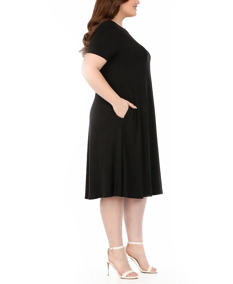 White Mark Plus Tee Swing Midi Dress