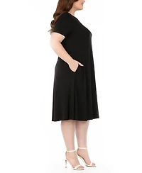 White Mark Plus Tee Swing Midi Dress