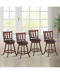 Costway 25'' Swivel Bar stool Leather Padded Dining Kitchen Pub Bistro Chair