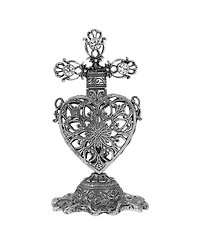 Symbols of Faith Pewter Heart Perfume Bottle
