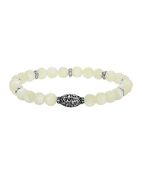 Symbols of Faith Silver Tone Mop Bead Prayer Bracelet