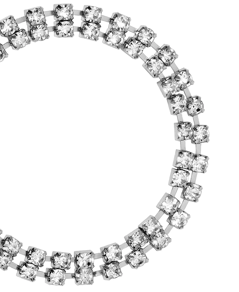 Symbols of Faith Silver Tone Clear Crystal Dove Charm Bracelet