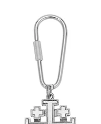 Symbols of Faith Silver Tone Black Jerusalem Cross Key Chain