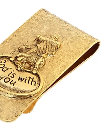 Symbols of Faith 14K Gold-Dipped "God Is With You" Money Clip