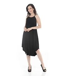 White Mark Women's Halter Neck Swing Midi Dress