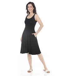 White Mark Women's Twist Front Built Skirt Maxi Dress