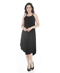 White Mark Women's Halter Neck Swing Midi Dress