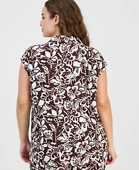 Anne Klein Essentials Plus Cap-Sleeve Blouse