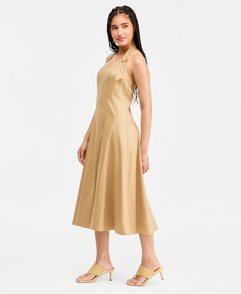 Seni & Cade Juniors' Buckle Halter-Strap Midi Dress