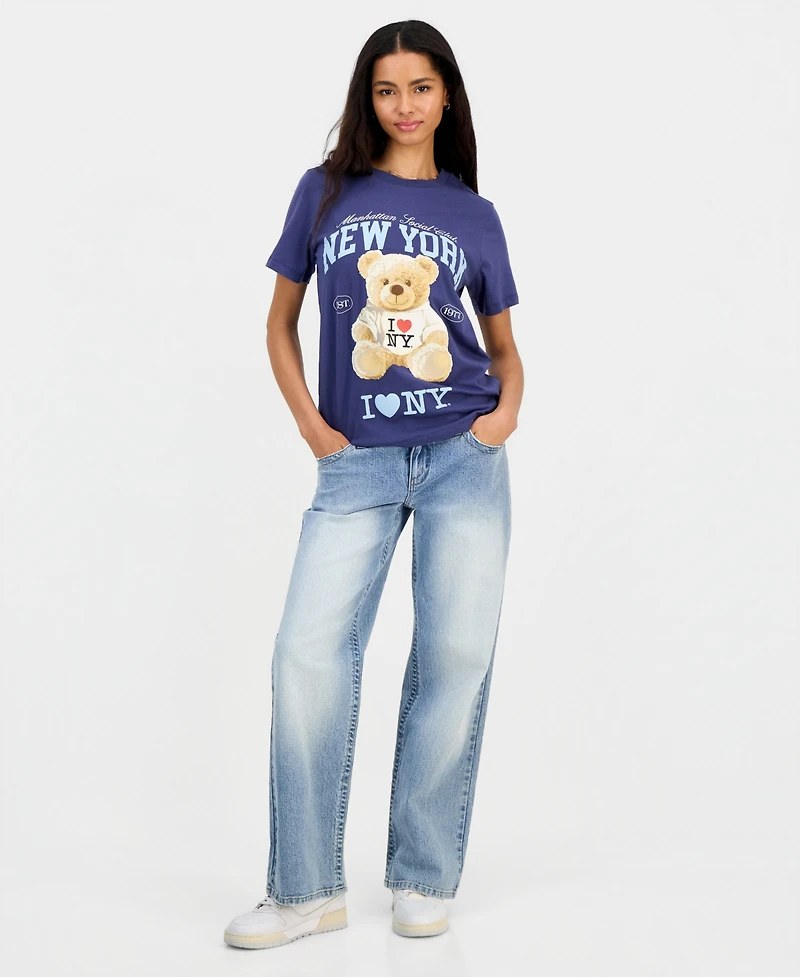 Grayson Threads, The Label Juniors' I Love Ny Bear Graphic-Print Tee