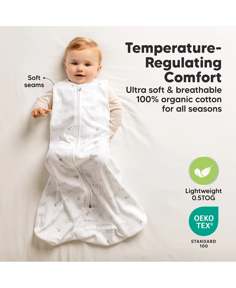 KeaBabies 2-Pack Snooze Baby Sleep Sacks, Cotton Wearable Blanket, Soft Toddler Sleeping Bag