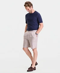 Club Room Men's Dash Plaid Linen Shorts, Macy's Exclusive - Yd