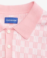 Club Room Men's Geometric Jacquard Short-Sleeve Sweater Polo Shirt, Macy's Exclusive - Tedd Box Geo Knit