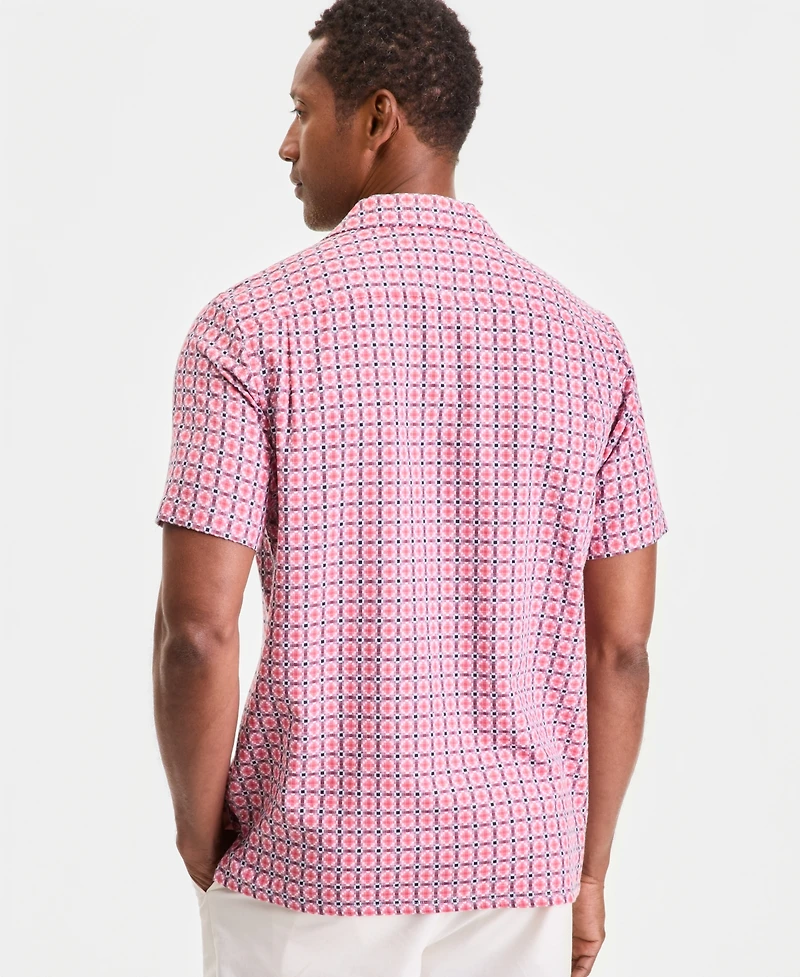 Club Room Men's Textured Yard Short-Sleeve Shirt, Macy's Exclusive