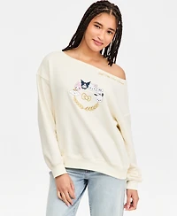 Love Tribe Juniors' Hello Kitty & Friends Off-The-Shoulder Fleece Sweatshirt
