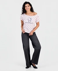 Love Tribe Juniors' Hello Kitty Off-The-Shoulder Tee
