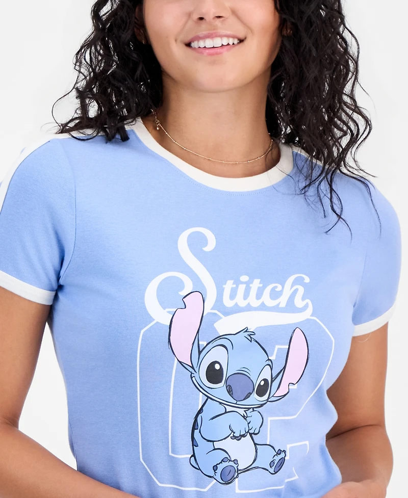 Disney Juniors' Stitch Sporty Ringer Tee