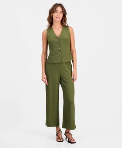 Bar Iii Womens Textured Knit Vest Textured Knit Pull On Pants Macys Exclusive