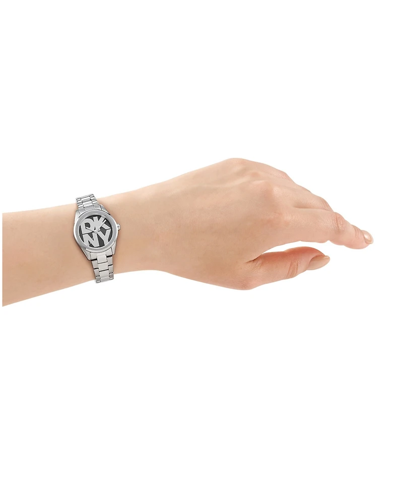 Dkny Women's Logo Quartz Stainless Steel Bracelet Watch 28mm Gift Set