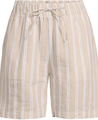 Lands' End Women's Linen High Rise Pull On 7" Shorts