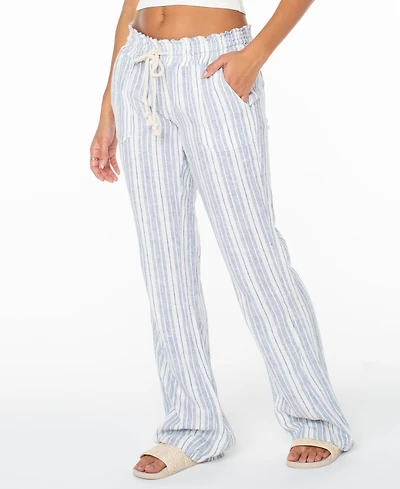 Roxy Juniors' Oceanside Striped Wide-Leg Beach Pants