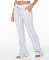Roxy Juniors' Oceanside Striped Wide-Leg Beach Pants