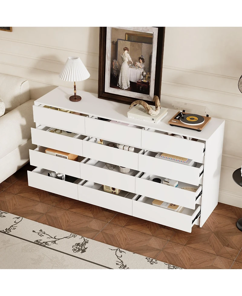 Famapy 63'' 12-Drawer Bedroom Dresser with Deep Drawers