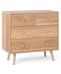 Gouun Wide 4-Drawer Wooden Dresser for Bedroom