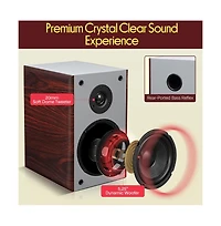Pyle 5.25 Home Theater Bookshelf Speakers - 2-Way HiFi Sound with Wall Mount Bracket (PHQBS53CH)