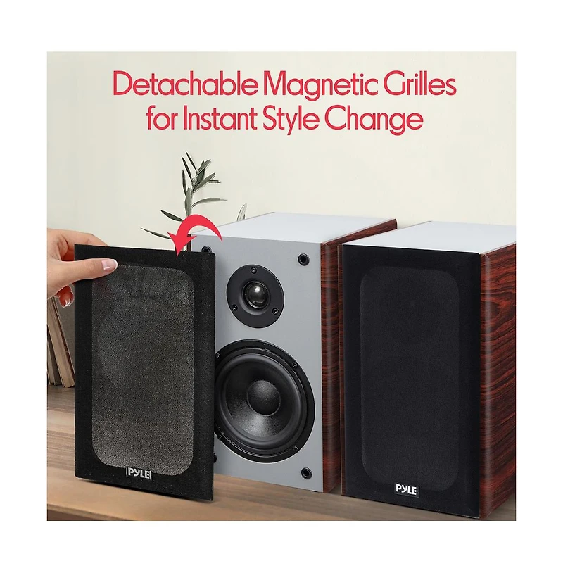 Pyle 2-Way Home Audio Speakers with Wall Mount Bracket