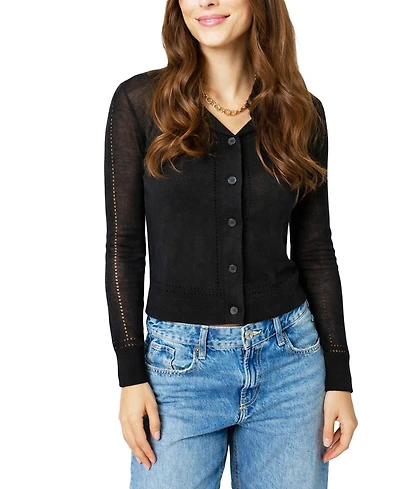 Central Park West Women's Serena Sheer Pointelle Cardigan