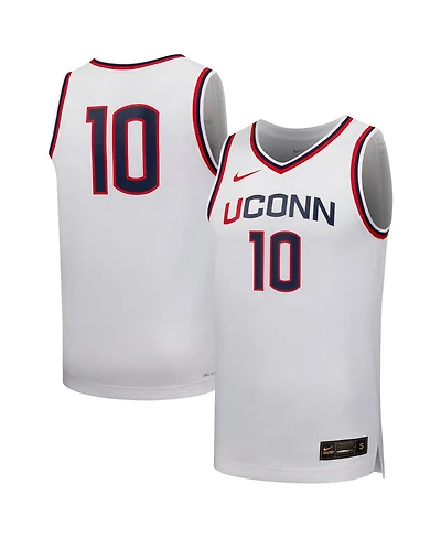 Nike Men's and Women's 10 White UConn Huskies Replica Basketball Jersey