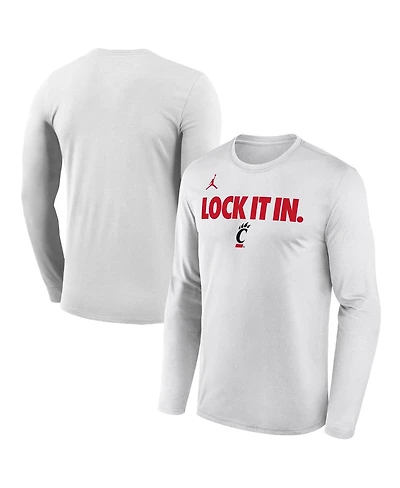 Jordan Men's White Cincinnati Bearcats 2026 On-Court Bench Long Sleeve T-Shirt