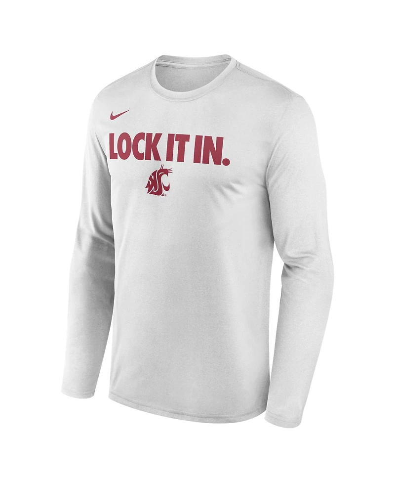 Nike Men's White Washington State Cougars 2026 On-Court Bench Long Sleeve T-Shirt