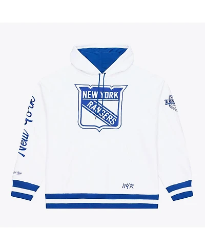 Mitchell & Ness Men's White New York Rangers Arctic Fleece Hoodie