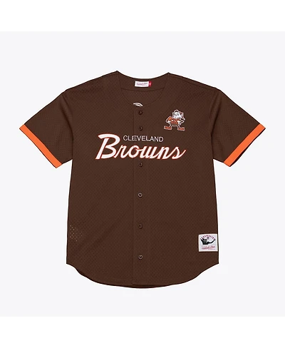 Mitchell & Ness Men's Brown Cleveland Browns Head Coach Mesh Full-Button Fashion Jersey
